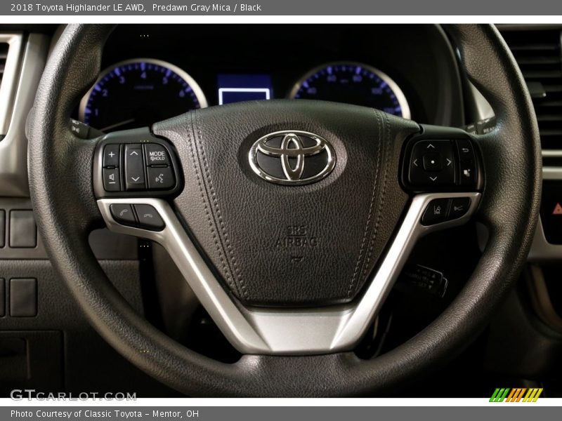 Predawn Gray Mica / Black 2018 Toyota Highlander LE AWD