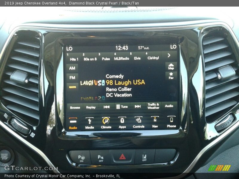 Diamond Black Crystal Pearl / Black/Tan 2019 Jeep Cherokee Overland 4x4