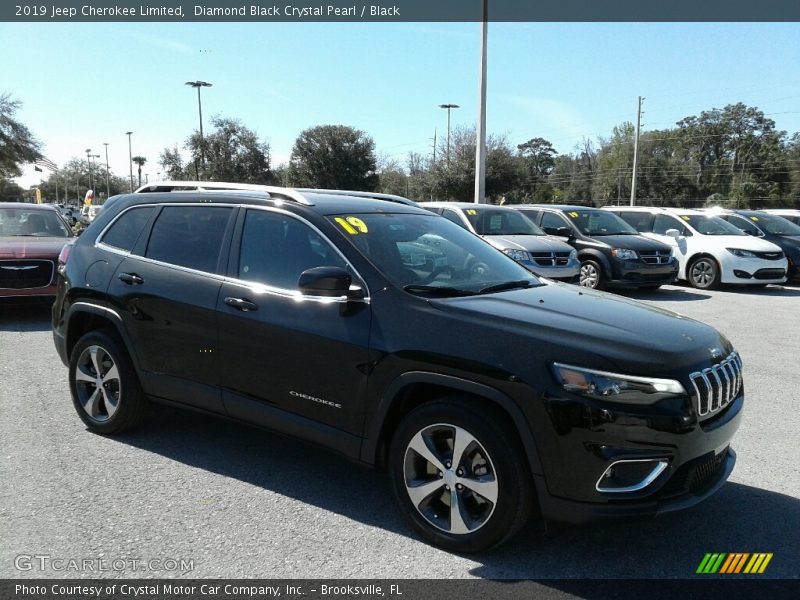 Diamond Black Crystal Pearl / Black 2019 Jeep Cherokee Limited