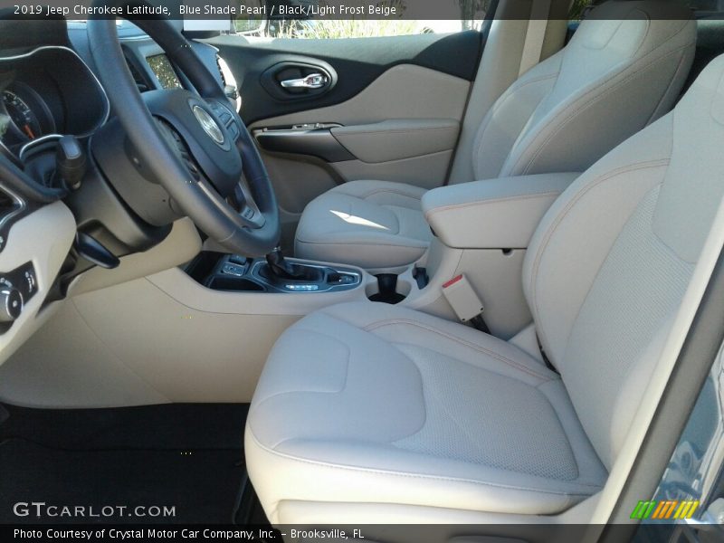 Blue Shade Pearl / Black/Light Frost Beige 2019 Jeep Cherokee Latitude