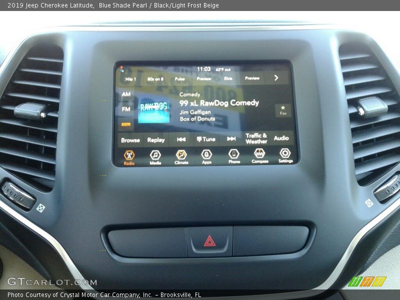 Blue Shade Pearl / Black/Light Frost Beige 2019 Jeep Cherokee Latitude