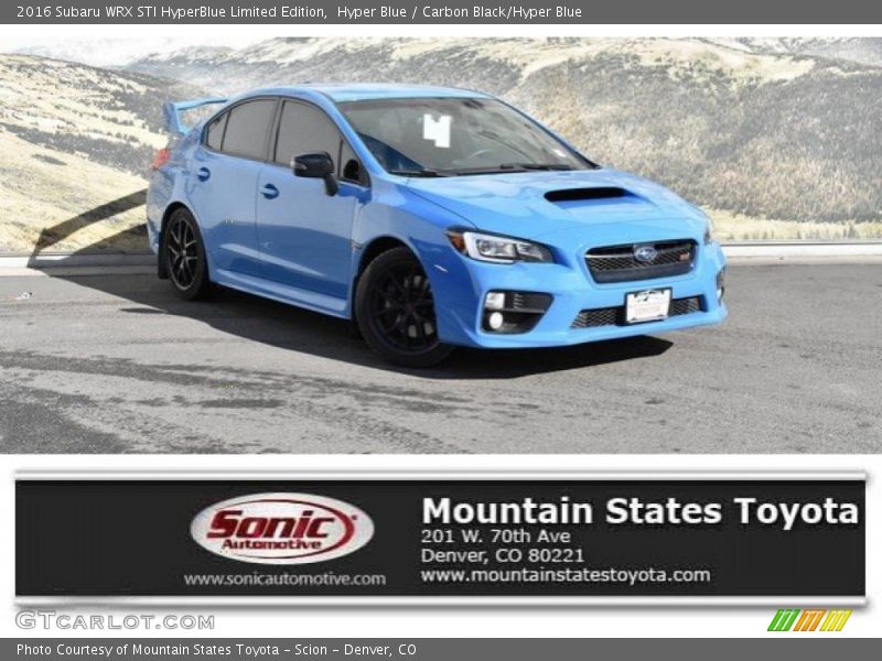 Hyper Blue / Carbon Black/Hyper Blue 2016 Subaru WRX STI HyperBlue Limited Edition