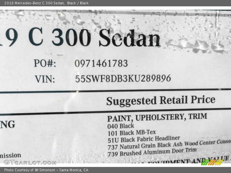 Black / Black 2019 Mercedes-Benz C 300 Sedan