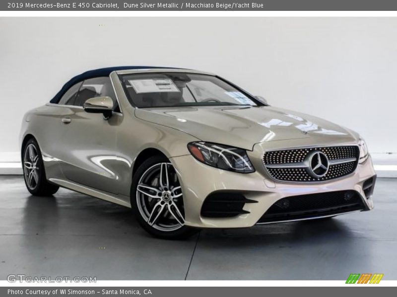 Dune Silver Metallic / Macchiato Beige/Yacht Blue 2019 Mercedes-Benz E 450 Cabriolet