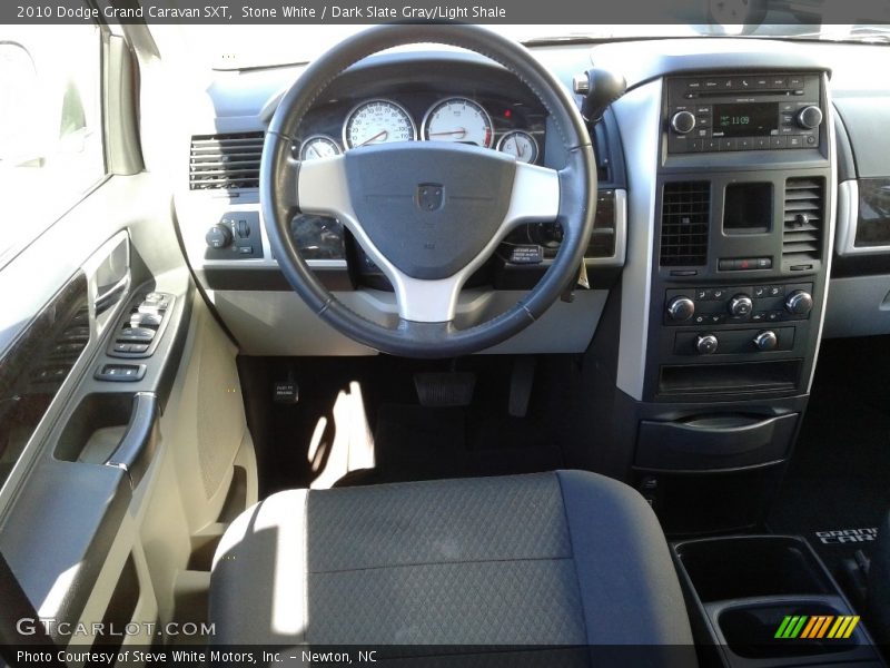 Stone White / Dark Slate Gray/Light Shale 2010 Dodge Grand Caravan SXT