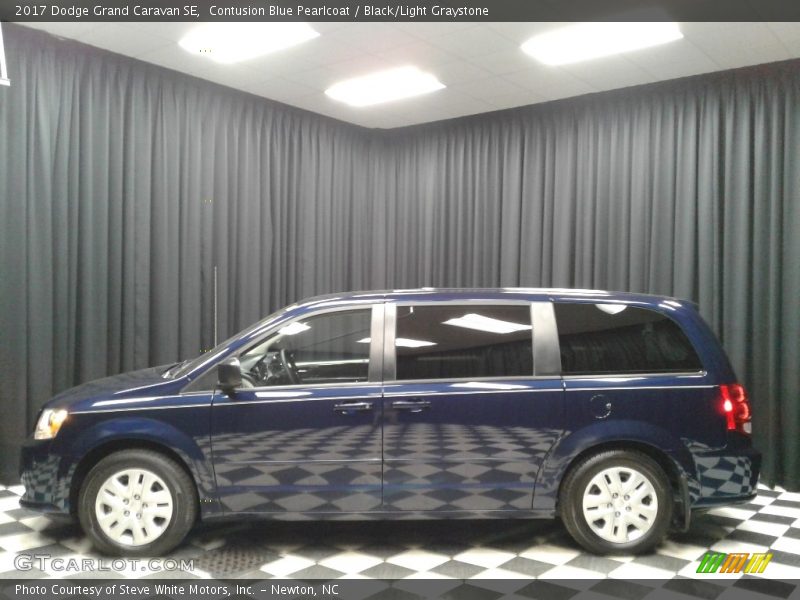Contusion Blue Pearlcoat / Black/Light Graystone 2017 Dodge Grand Caravan SE