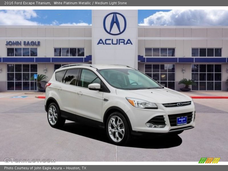 White Platinum Metallic / Medium Light Stone 2016 Ford Escape Titanium