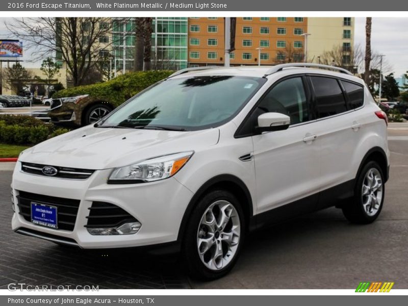 White Platinum Metallic / Medium Light Stone 2016 Ford Escape Titanium