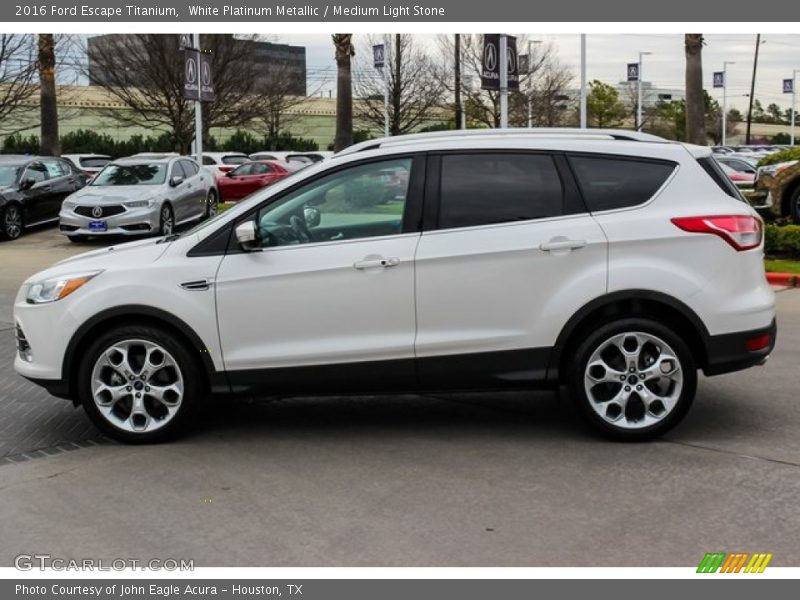 White Platinum Metallic / Medium Light Stone 2016 Ford Escape Titanium