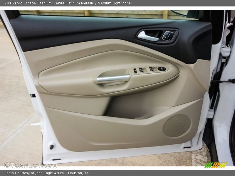 White Platinum Metallic / Medium Light Stone 2016 Ford Escape Titanium