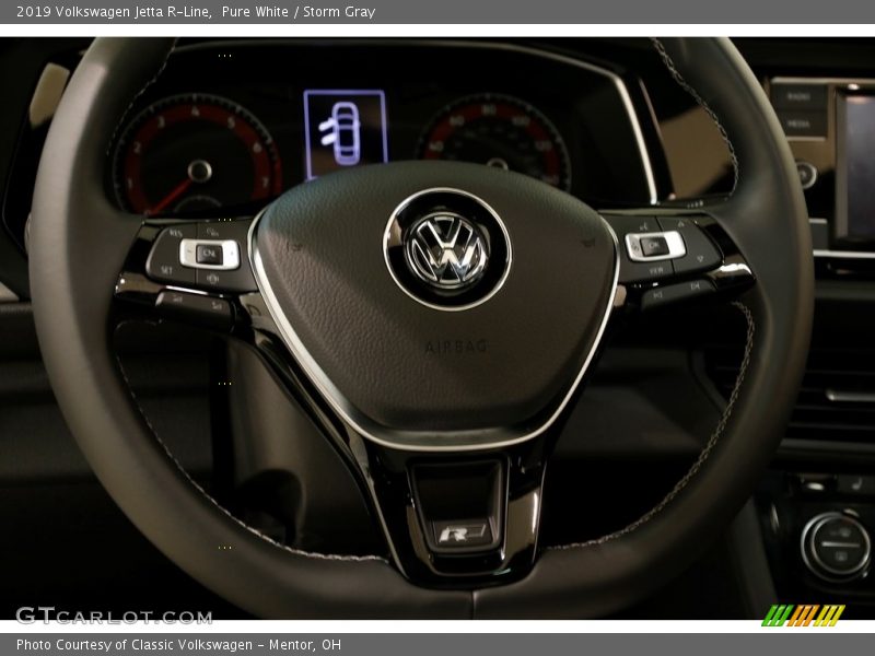 Pure White / Storm Gray 2019 Volkswagen Jetta R-Line