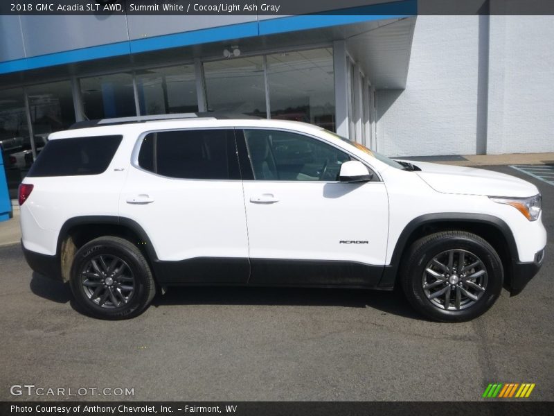 Summit White / Cocoa/Light Ash Gray 2018 GMC Acadia SLT AWD