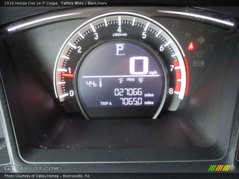 Taffeta White / Black/Ivory 2016 Honda Civic LX-P Coupe