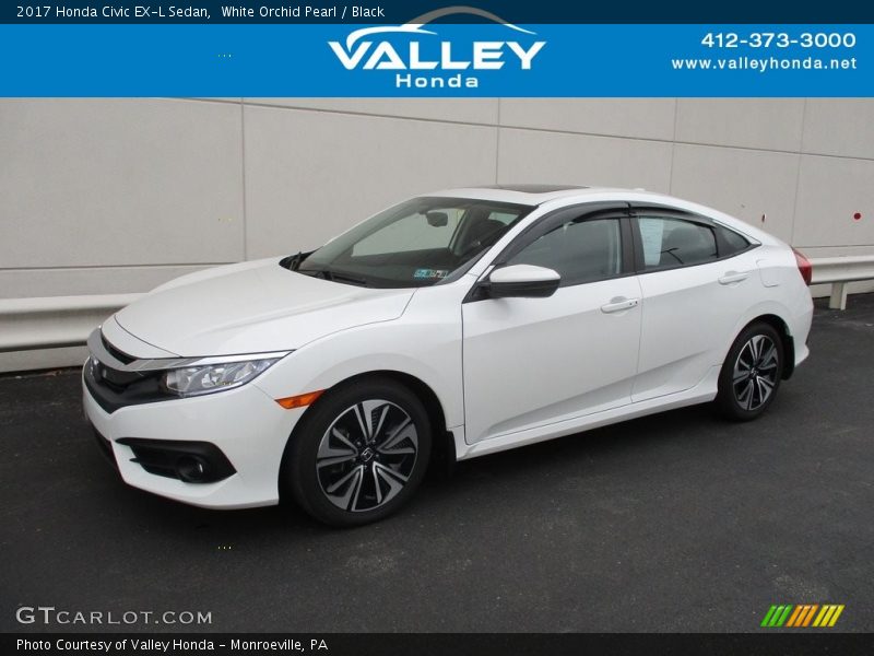 White Orchid Pearl / Black 2017 Honda Civic EX-L Sedan