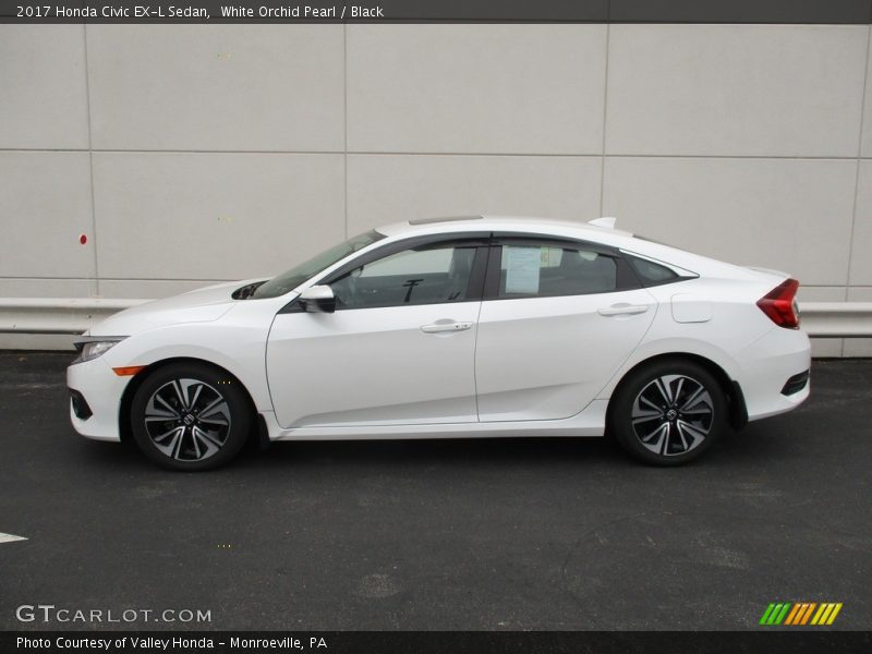 White Orchid Pearl / Black 2017 Honda Civic EX-L Sedan