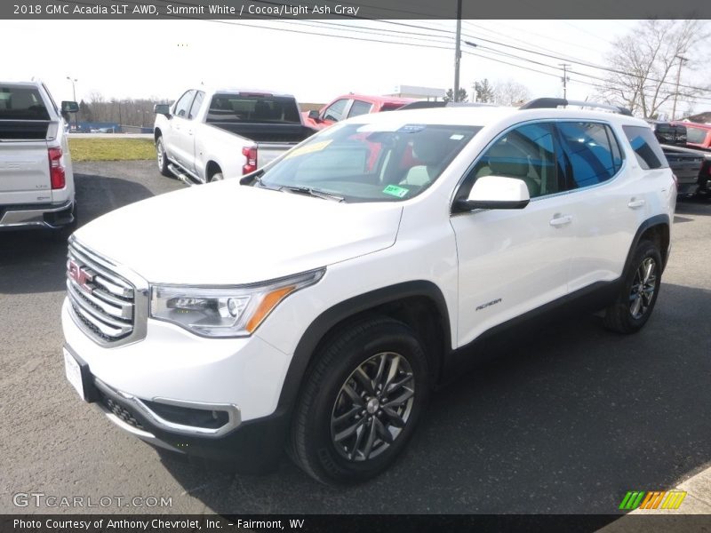 Summit White / Cocoa/Light Ash Gray 2018 GMC Acadia SLT AWD