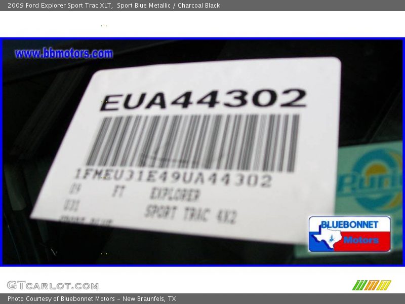 Sport Blue Metallic / Charcoal Black 2009 Ford Explorer Sport Trac XLT