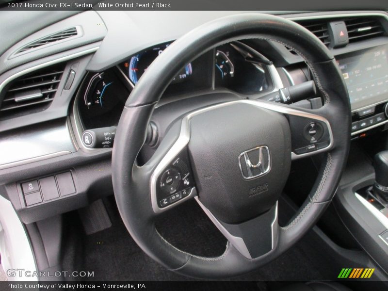 White Orchid Pearl / Black 2017 Honda Civic EX-L Sedan