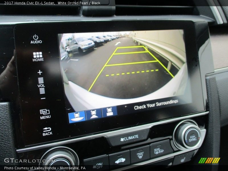 White Orchid Pearl / Black 2017 Honda Civic EX-L Sedan