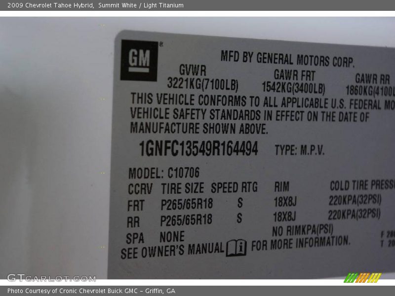 Summit White / Light Titanium 2009 Chevrolet Tahoe Hybrid