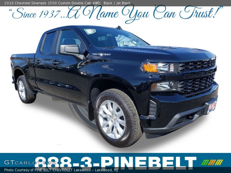 Black / Jet Black 2019 Chevrolet Silverado 1500 Custom Double Cab 4WD