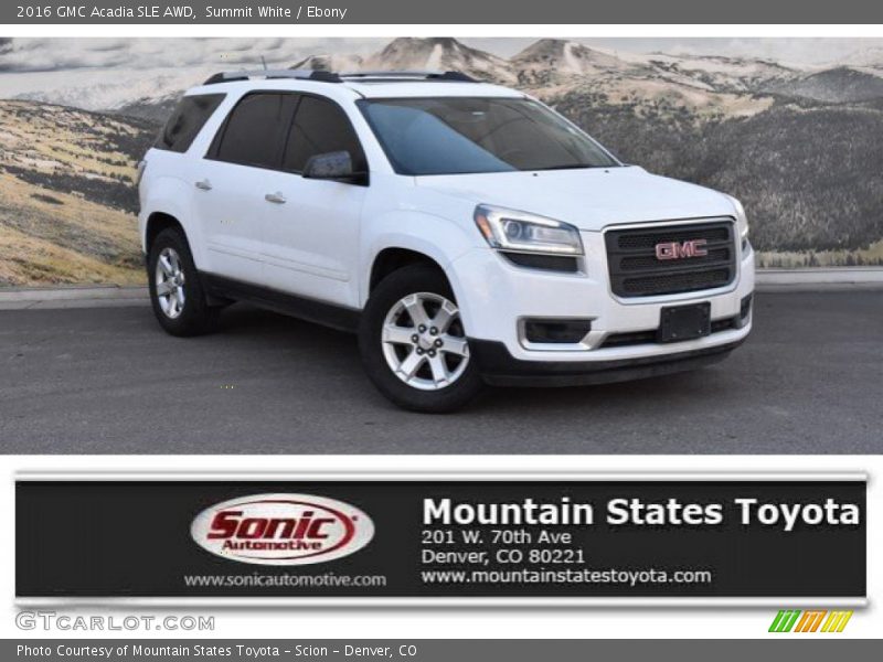 Summit White / Ebony 2016 GMC Acadia SLE AWD