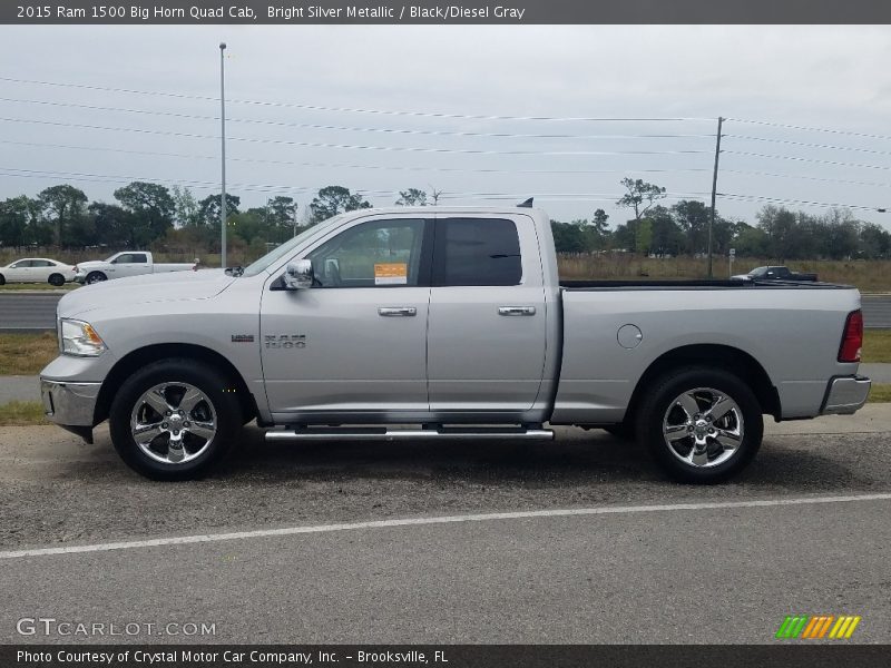 Bright Silver Metallic / Black/Diesel Gray 2015 Ram 1500 Big Horn Quad Cab