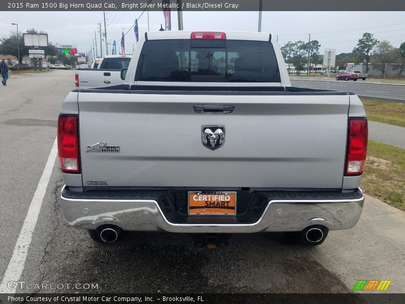 Bright Silver Metallic / Black/Diesel Gray 2015 Ram 1500 Big Horn Quad Cab