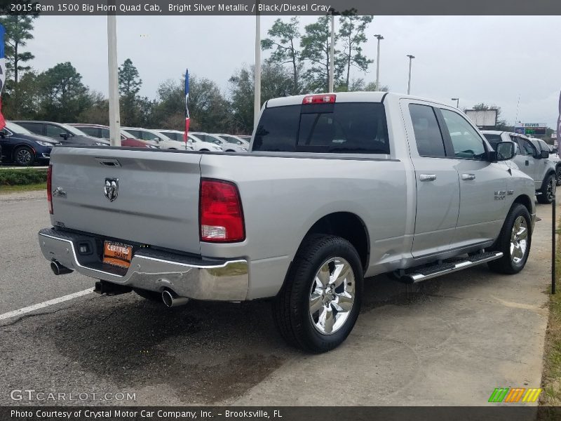 Bright Silver Metallic / Black/Diesel Gray 2015 Ram 1500 Big Horn Quad Cab