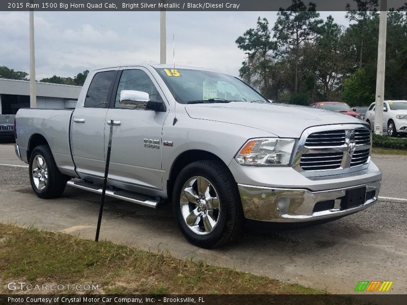 Bright Silver Metallic / Black/Diesel Gray 2015 Ram 1500 Big Horn Quad Cab