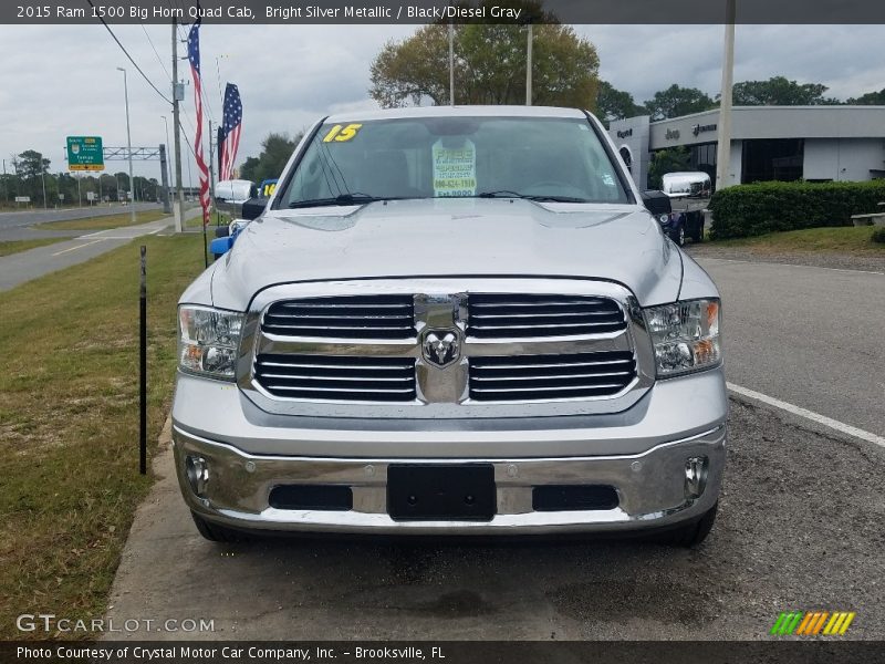 Bright Silver Metallic / Black/Diesel Gray 2015 Ram 1500 Big Horn Quad Cab