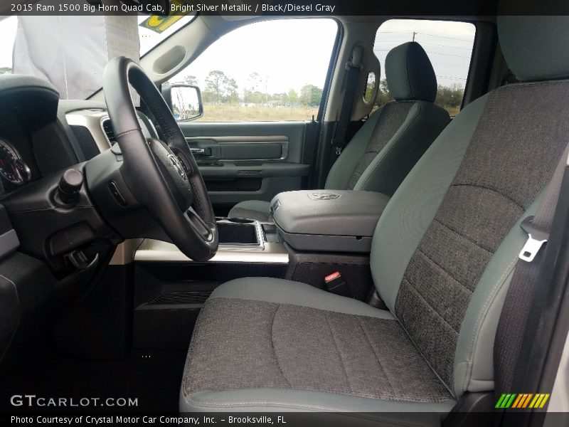 Bright Silver Metallic / Black/Diesel Gray 2015 Ram 1500 Big Horn Quad Cab