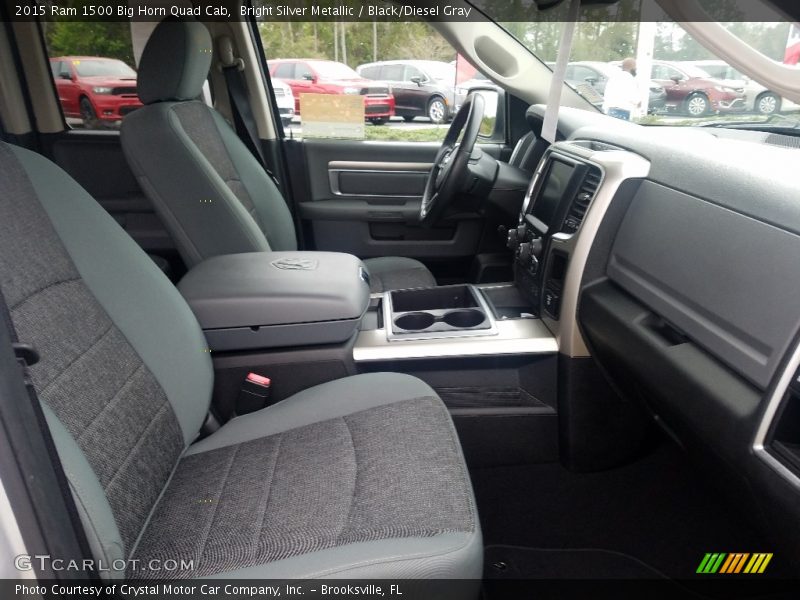 Bright Silver Metallic / Black/Diesel Gray 2015 Ram 1500 Big Horn Quad Cab
