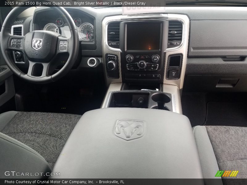 Bright Silver Metallic / Black/Diesel Gray 2015 Ram 1500 Big Horn Quad Cab