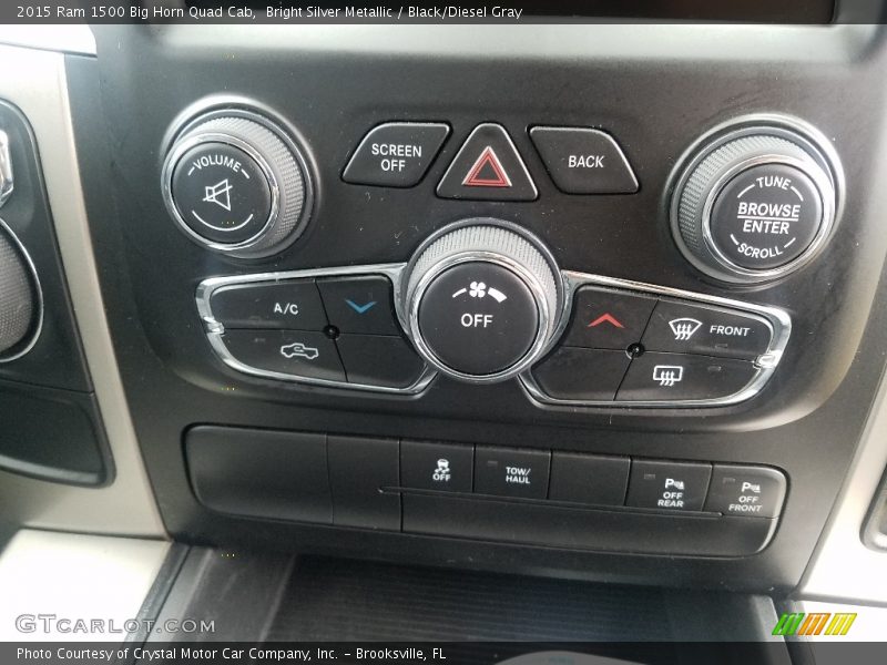 Bright Silver Metallic / Black/Diesel Gray 2015 Ram 1500 Big Horn Quad Cab