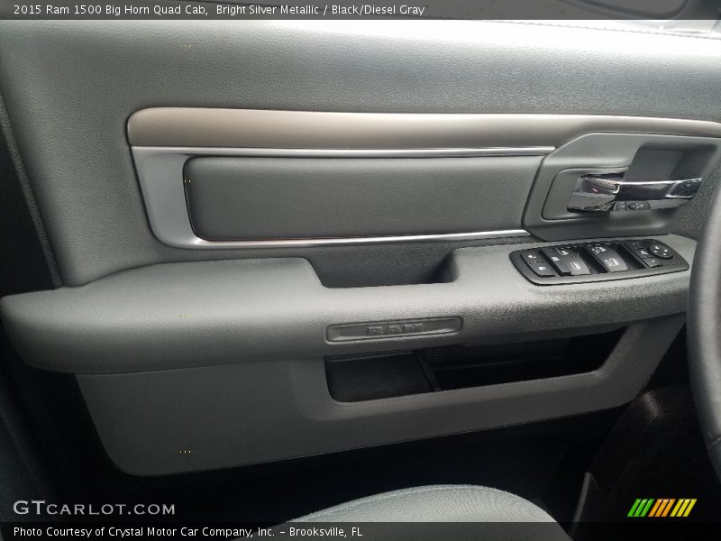Bright Silver Metallic / Black/Diesel Gray 2015 Ram 1500 Big Horn Quad Cab