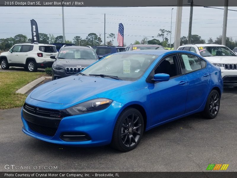 Laser Blue Pearl / Black 2016 Dodge Dart SE