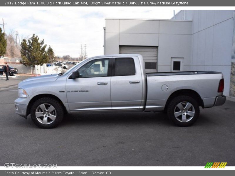 Bright Silver Metallic / Dark Slate Gray/Medium Graystone 2012 Dodge Ram 1500 Big Horn Quad Cab 4x4