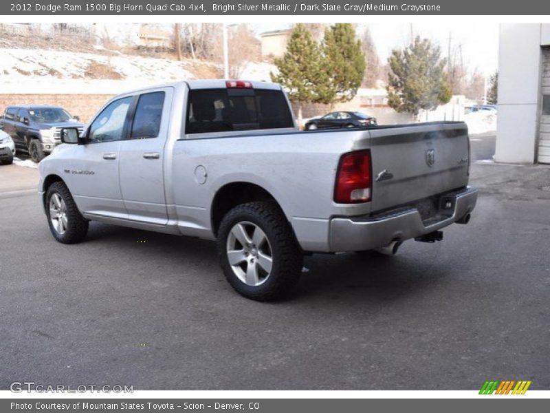 Bright Silver Metallic / Dark Slate Gray/Medium Graystone 2012 Dodge Ram 1500 Big Horn Quad Cab 4x4