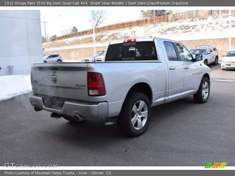 Bright Silver Metallic / Dark Slate Gray/Medium Graystone 2012 Dodge Ram 1500 Big Horn Quad Cab 4x4