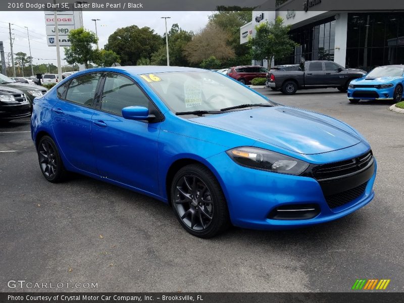 Laser Blue Pearl / Black 2016 Dodge Dart SE