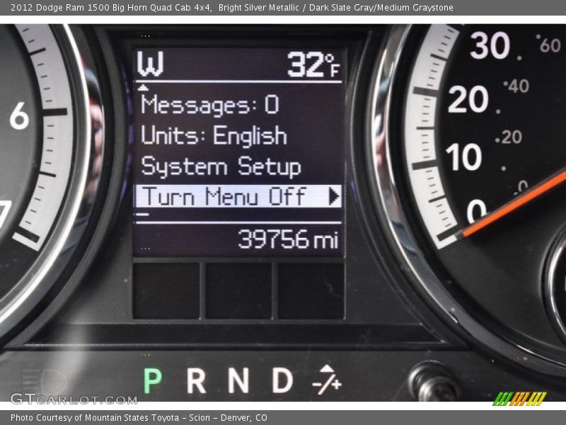 Bright Silver Metallic / Dark Slate Gray/Medium Graystone 2012 Dodge Ram 1500 Big Horn Quad Cab 4x4