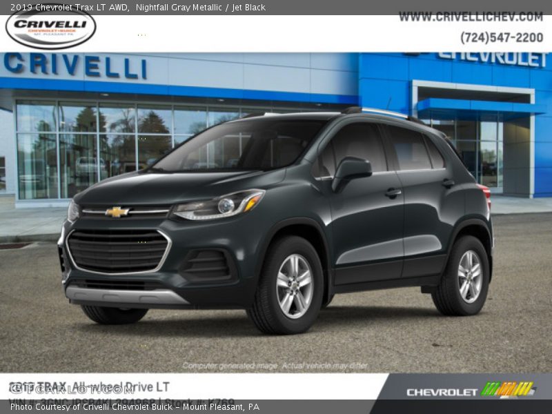 Nightfall Gray Metallic / Jet Black 2019 Chevrolet Trax LT AWD