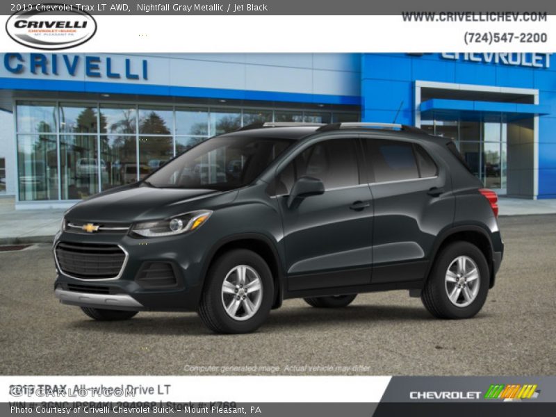 Nightfall Gray Metallic / Jet Black 2019 Chevrolet Trax LT AWD