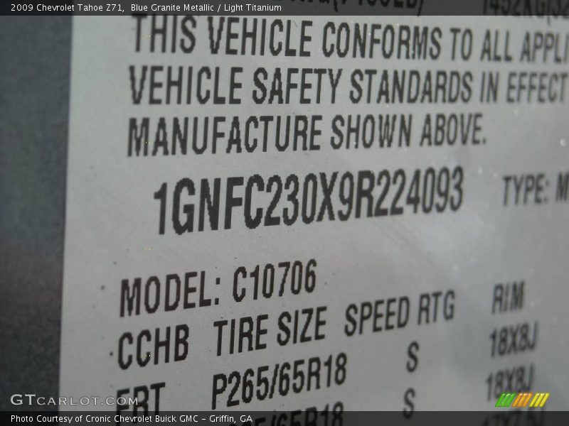 Blue Granite Metallic / Light Titanium 2009 Chevrolet Tahoe Z71