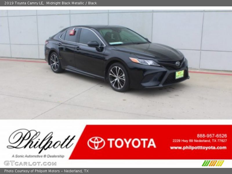 Midnight Black Metallic / Black 2019 Toyota Camry LE