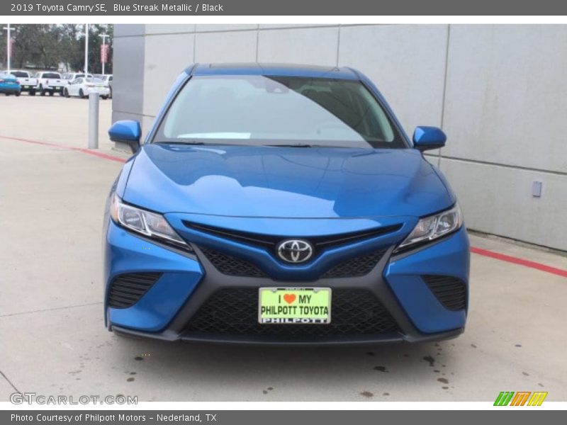 Blue Streak Metallic / Black 2019 Toyota Camry SE