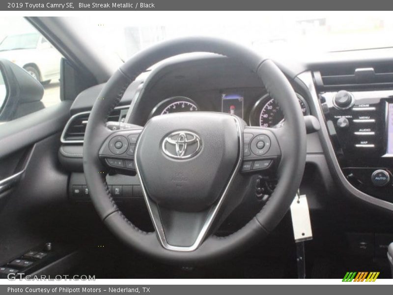 Blue Streak Metallic / Black 2019 Toyota Camry SE