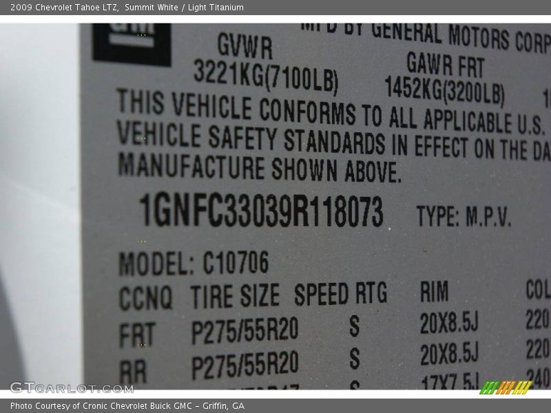 Summit White / Light Titanium 2009 Chevrolet Tahoe LTZ