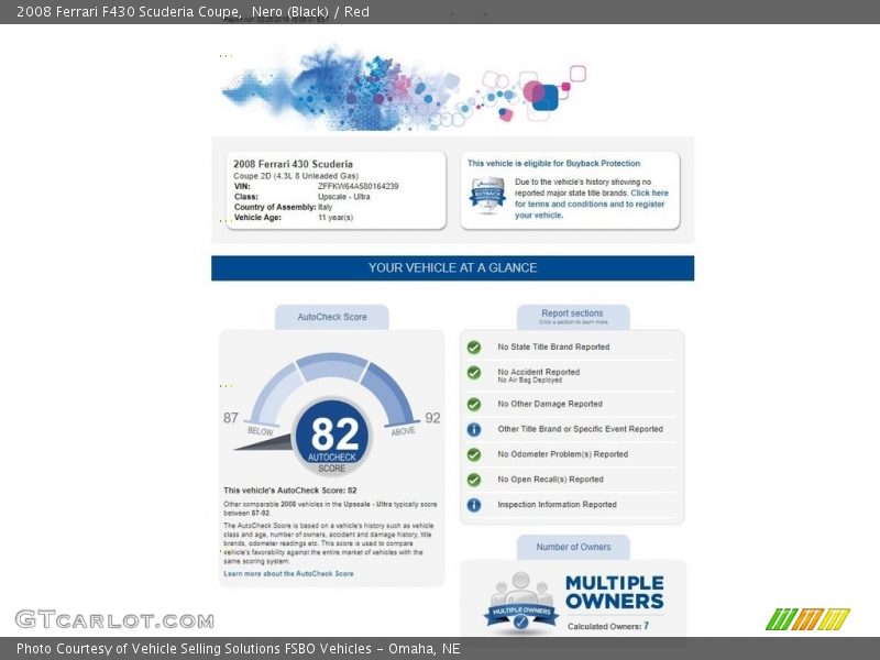 Nero (Black) / Red 2008 Ferrari F430 Scuderia Coupe